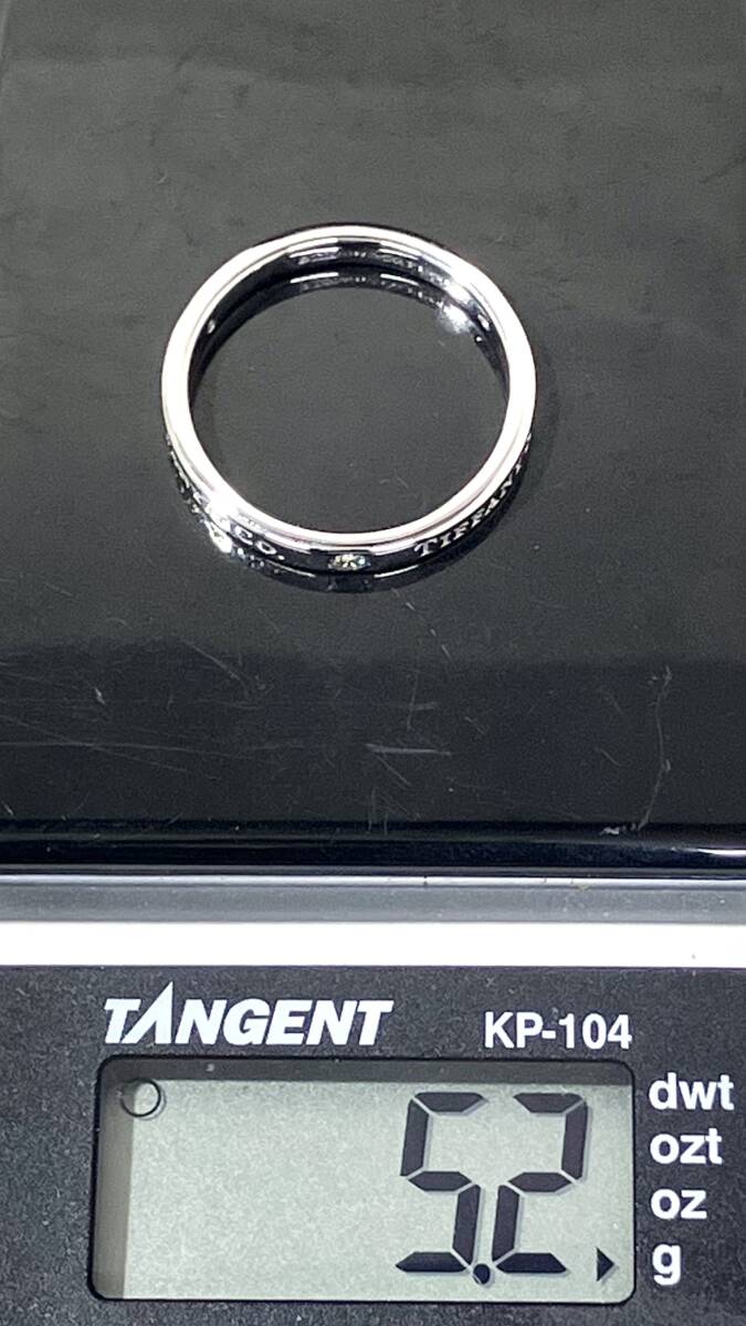 [ new goods finish settled .] Tiffany&Co. Pt950 band ring diamond attaching 16 number brand accessory 