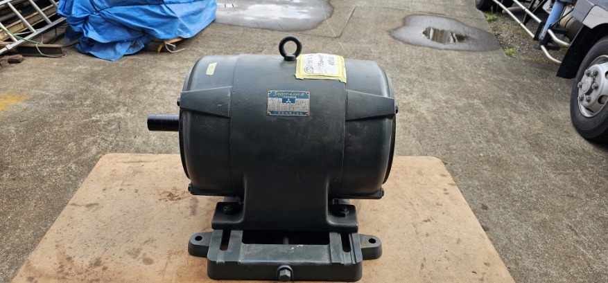 (177) 三菱 モーター 開放 15kw×6P 　シャフト 48パイ、キー巾 12mm ★ 動作確認済 ★ 中古 モーター モートル 15kw 6P 三相 3相 200V