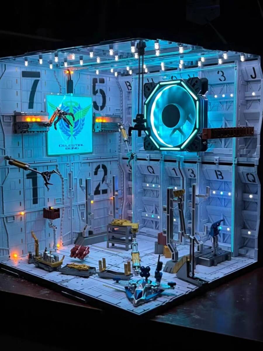 ジオラマ作品 ガンダム システムベース 格納庫 基地(縦33横31奥 ジオラマ作品 ガンダム システムベース 格納庫 基地(縦33横31奥