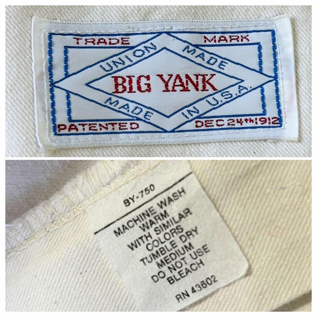 雰囲気抜群 70〜80's VINTAGE USA製 BIG YANK ホワイト 雰囲気抜群 70〜80's VINTAGE USA製 BIG YANK ホワイト