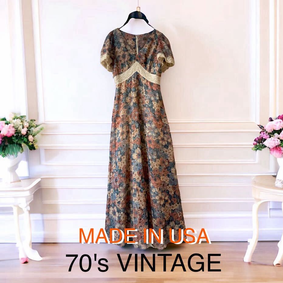 70's USA製 VINTAGE アメリカ購入 ビンテージ ワンピース ドレス 70's USA製 VINTAGE アメリカ購入 ビンテージ ワンピース ドレス