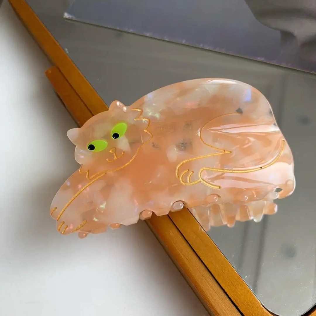 Ginger Cat Hair Claw 猫　ヘアクリップ　ヘアアクセサリー　バレッタ　ねこ　マーブルカラー