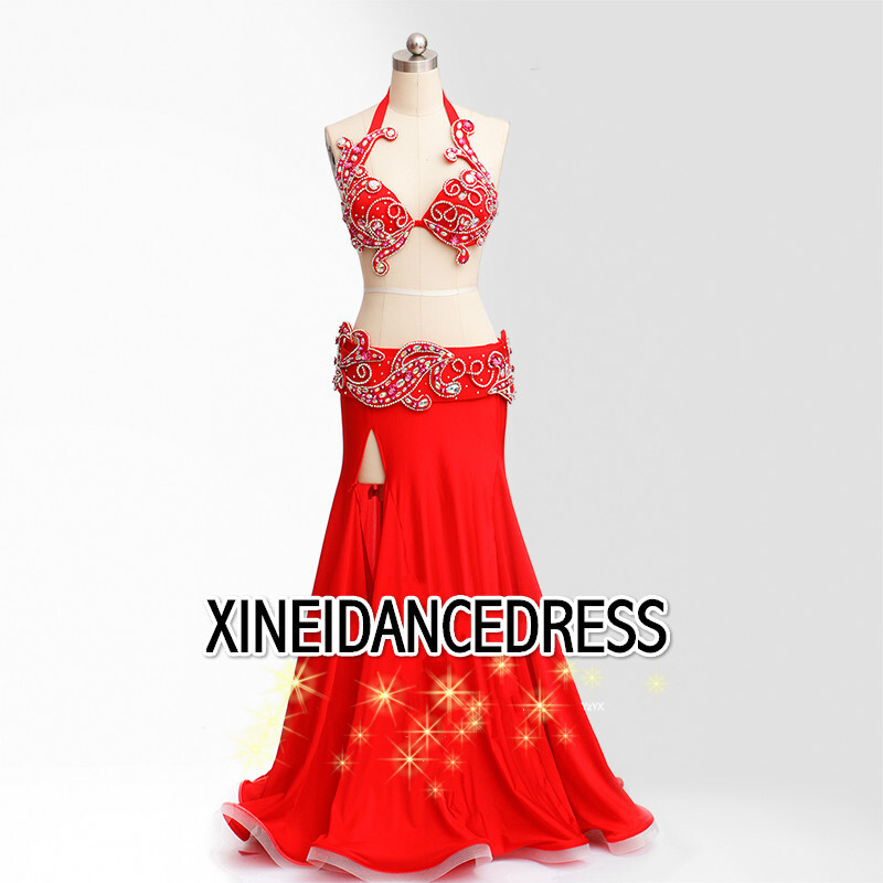 ベリーダンス衣装/セミオーダードレス ゴールデン豪華高級 エジプト衣装 ステージ演出服　XINEIベリーダンスドレス/bl022
