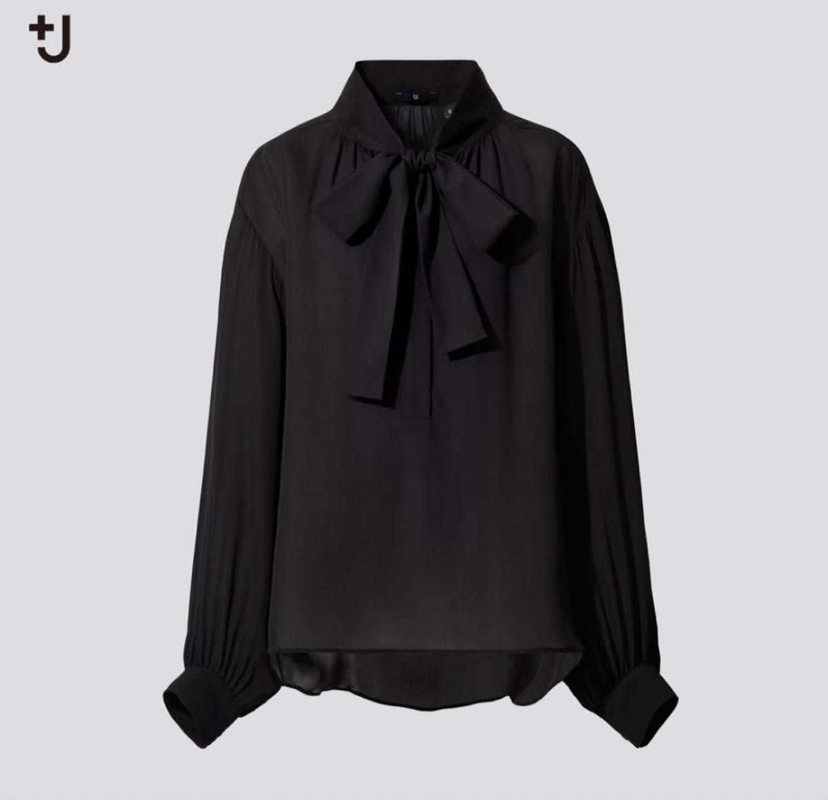 UNIQLO ユニクロ +J シルクギャザーブラウス 黒 S 宮沢りえ着用 UNIQLO ユニクロ +J シルクギャザーブラウス 黒 S 宮沢りえ着用