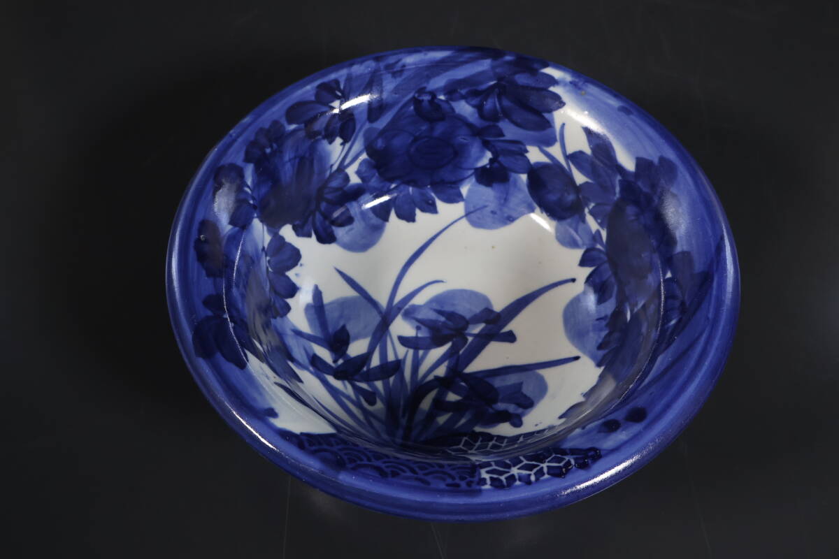 [ peace ](9716) era old work old Imari blue and white ceramics pot Meiji ..