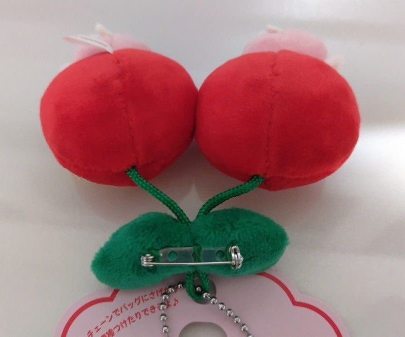 キティ ミミィ さくらんぼ ブローチピン ボールチェーン キティ ミミィ さくらんぼ ブローチピン ボールチェーン