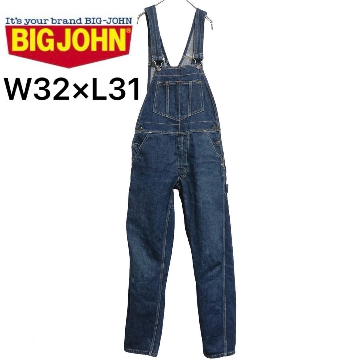 80s希少 BIG JOHN ヴィンテージ オーバーオール 濃紺 W32×L31 80s希少 BIG JOHN ヴィンテージ オーバーオール 濃紺 W32×L31