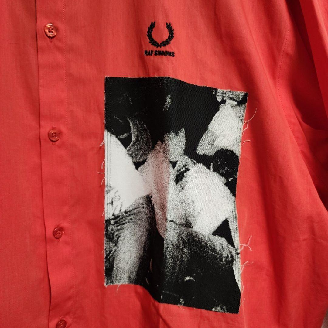 ラフシモンズ シャツ 長袖 ロゴ 刺繍 L RAF SIMONS タグ付未使用 ラフシモンズ シャツ 長袖 ロゴ 刺繍 L RAF SIMONS タグ付未使用