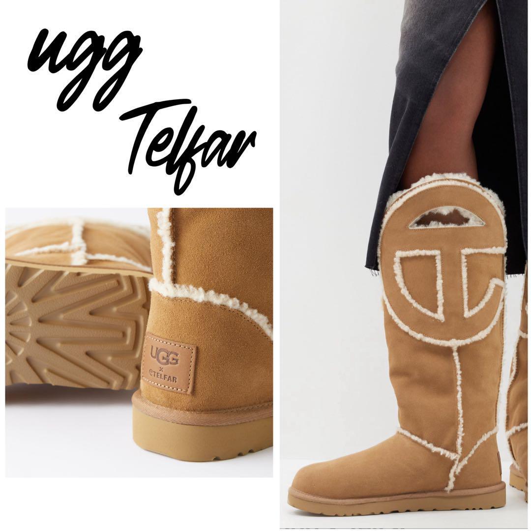 【TELFAR×UGG】レザームートンブーツ★国内発関税込★ UGGX TELFAR ムートン ロングブーツ キャメル 23cm