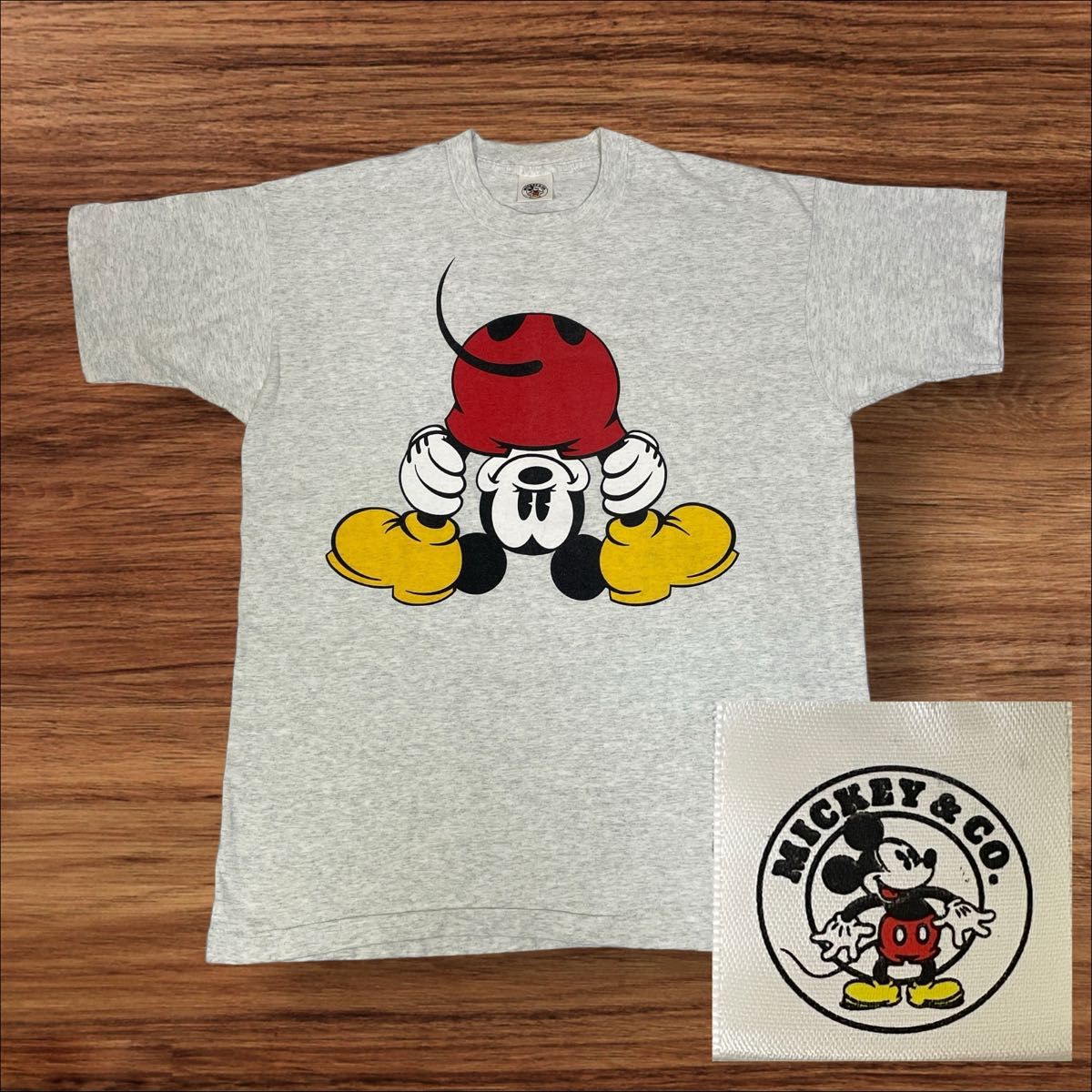 激レア】90'S 逆さまミッキー Disney覗きミッキーTシャツ XL 激レア】90'S 逆さまミッキー Disney覗きミッキーTシャツ XL