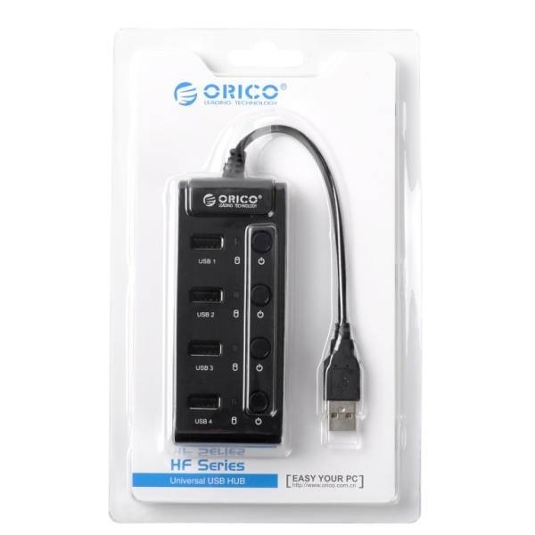 新品 ORICO 電源スイッチ付 USB2.0 4ポート 高速480mbps 対応 安定 HF4US ブラック_画像4