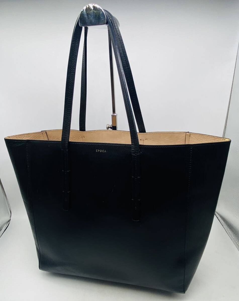  удар цена![ взрослый Basic модель!][EPOCA UOMO Epoca womo кожа ] высококлассный большая сумка! черный /A4 место хранения /P39