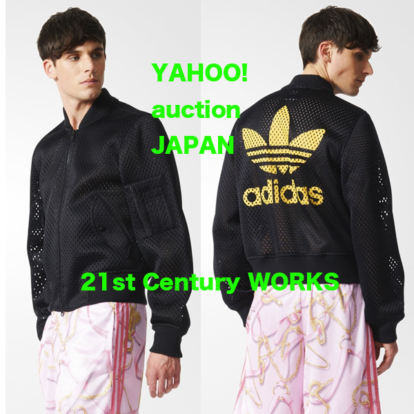 adidas Jeremy Scott ジェレミー メッシュ ボンバーJKT 黒 S(M)/XS