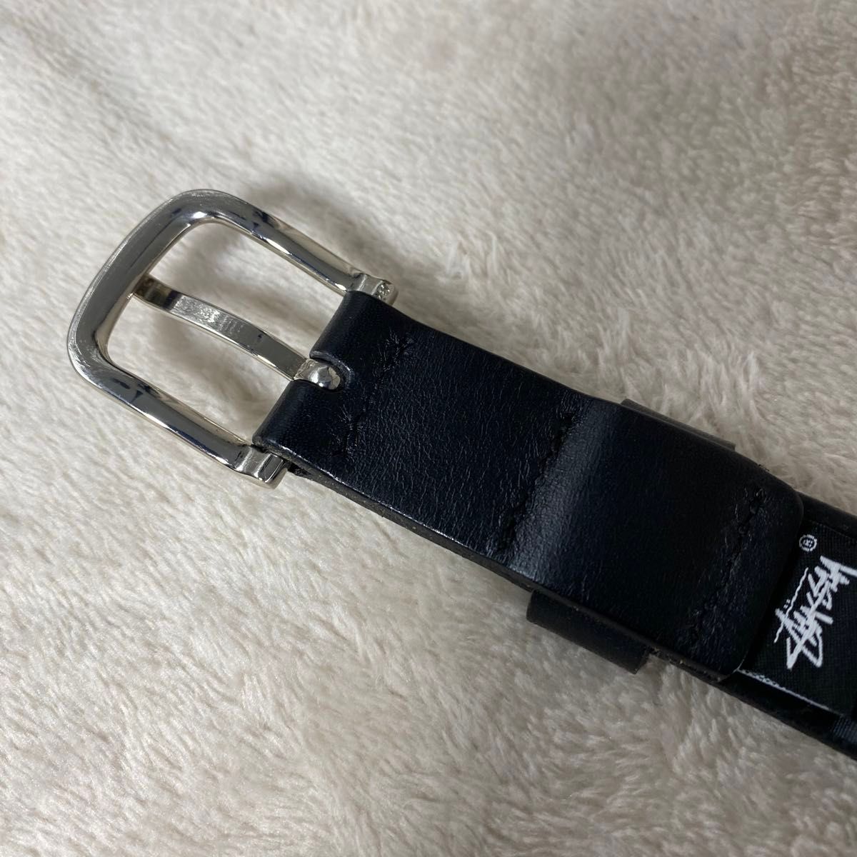 極美品 STUSSY ステューシー レザーベルト 本革 ブラック L XL 極美品 STUSSY ステューシー レザーベルト 本革 ブラック L XL