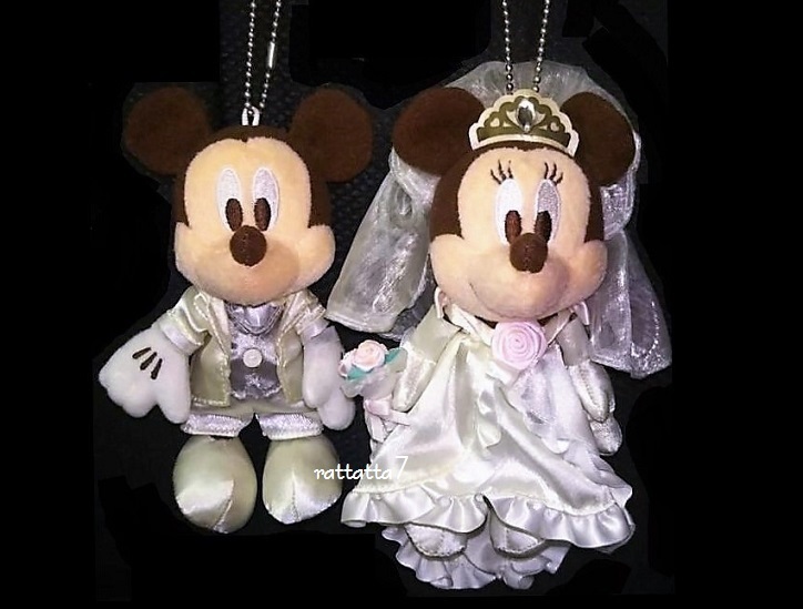 ☆TDL☆Disney☆Micky☆Minnie☆ミッキーマウス☆ミニーマウス☆ぬいぐるみバッジ☆タキシード☆ウエディングドレス☆東京ディズニーランド_画像1