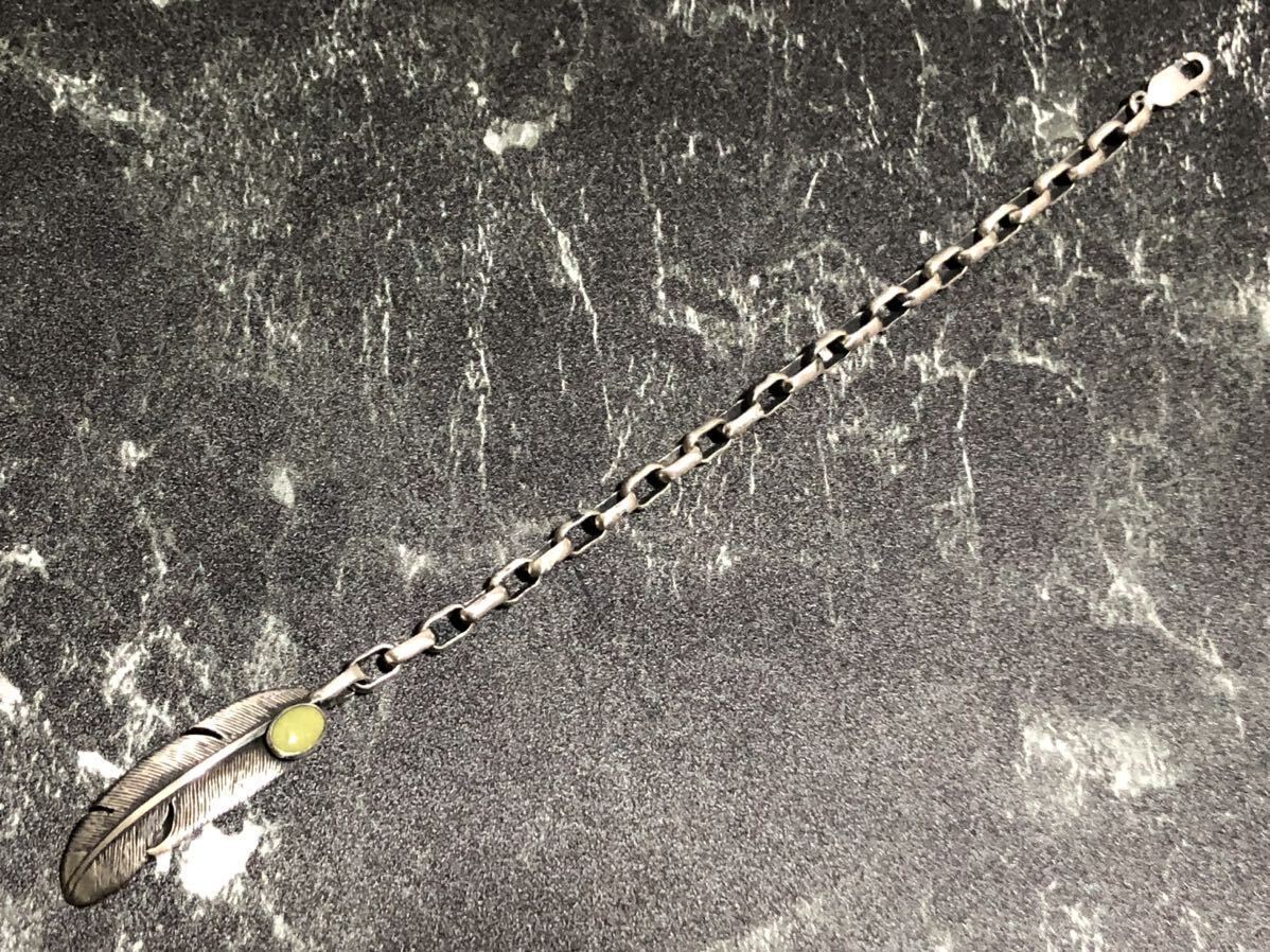 シルバーアクセサリー　フェザー　ストーン　ブレスレット　silver 925