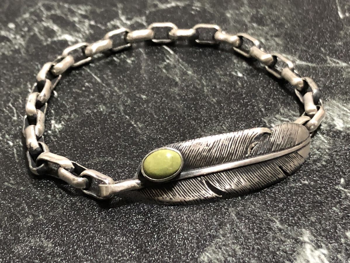 シルバーアクセサリー　フェザー　ストーン　ブレスレット　silver 925