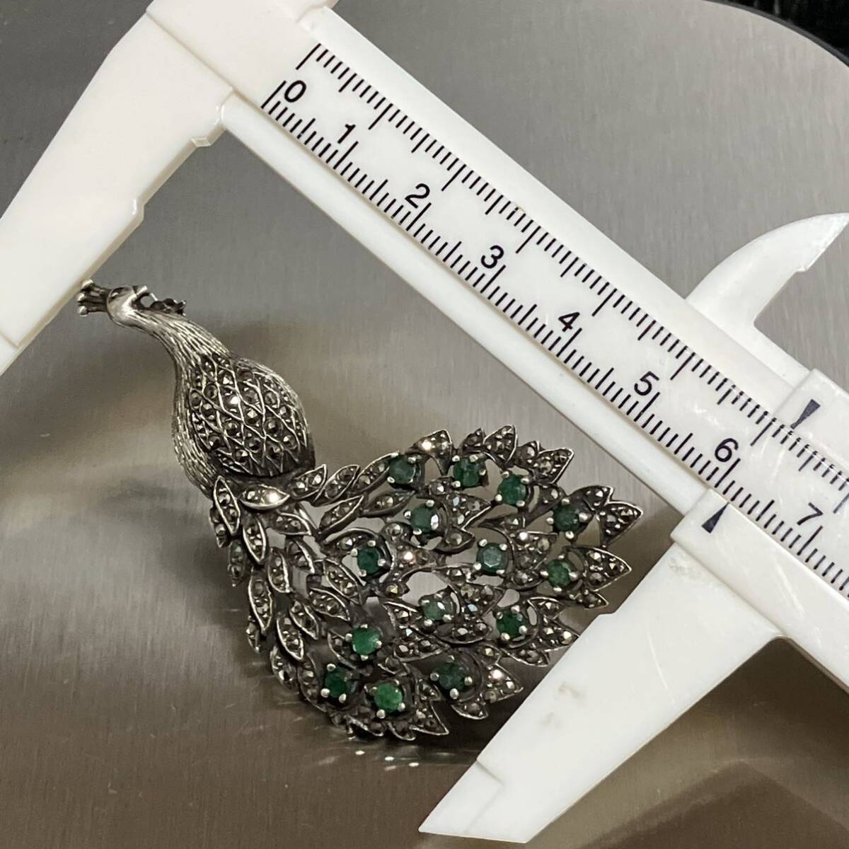 MEXICO SILVER925 孔雀貝 タツノオト シゴ ブローチ シルバー