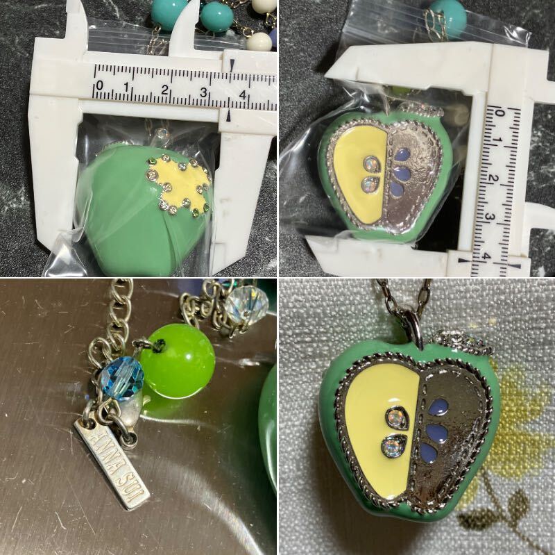 m】ANNA SUI アナスイ 青リンゴ ネックレス ピアス ブレスレット m】ANNA SUI アナスイ 青リンゴ ネックレス ピアス ブレスレット