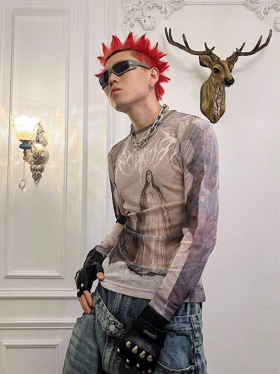 GROUPMAREK パワーネット セカンドスキン カットソー トップス GROUPMAREK パワーネット セカンドスキン カットソー トップス