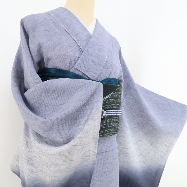 tomihisa 新品 絽 墨流し 夏着物 正絹 仕付け糸付“幻想的な波紋 tomihisa 新品 絽 墨流し 夏着物 正絹 仕付け糸付“幻想的な波紋