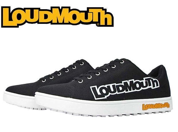 新品 LOUDMOUTH/ラウドマウス Big Logo スパイクレス ゴルフシューズ LM-GS0002 24.0cm ブラック