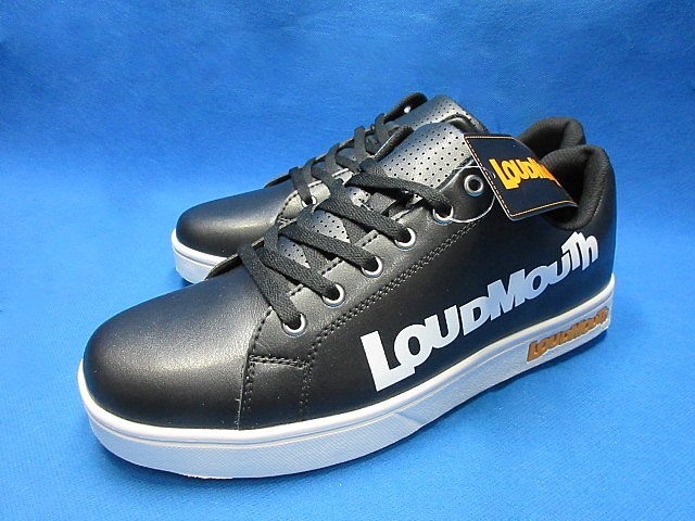 S 新品 LOUDMOUTH/ラウドマウス Big Logo スパイクレス ゴルフシューズ LM-GS0004(772-980-2) 25cm ブラック