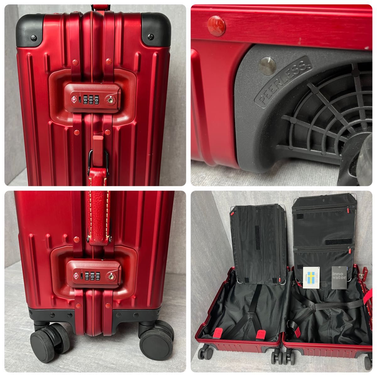 innovator イノベーター アルミスーツケース レッド 36L 機内持 innovator イノベーター アルミスーツケース レッド 36L 機内持
