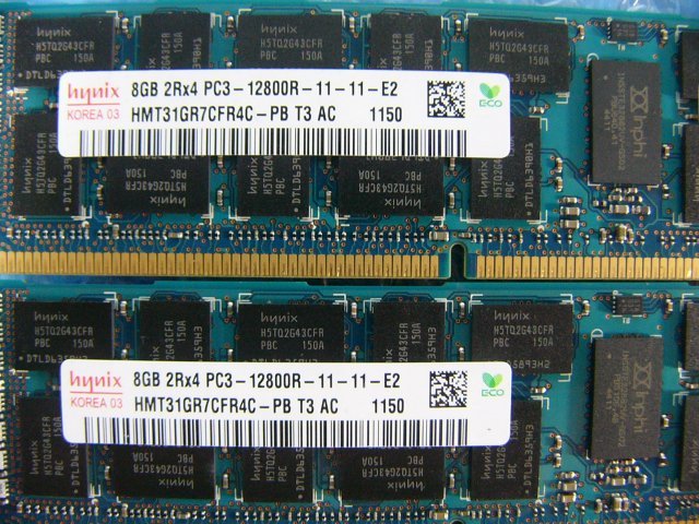 1GAF // 8GB 8枚セット 計64GB DDR3-1600 PC3-12800R Registered RDIMM 2Rx4 HMT31GR7CFR4C-PB // SUPERMICRO 6027TR-H70FRF(827-16) 取外_画像2