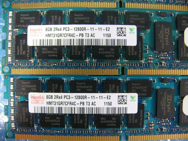 1GAF // 8GB 8枚セット 計64GB DDR3-1600 PC3-12800R Registered RDIMM 2Rx4 HMT31GR7CFR4C-PB // SUPERMICRO 6027TR-H70FRF(827-16) 取外_画像3