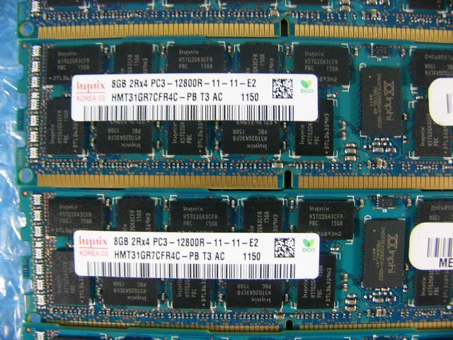 1GAG // 8GB 6枚セット 計48GB DDR3-1600 PC3-12800R Registered RDIMM 2Rx4 HMT31GR7CFR4C-PB // SUPERMICRO 6027TR-H70FRF(827-16) 取外_画像3