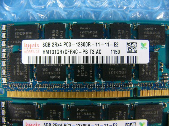 1GAH // 8GB 3枚セット 計24GB DDR3-1600 PC3-12800R Registered RDIMM 2Rx4 HMT31GR7CFR4C-PB // SUPERMICRO 6027TR-H70FRF 取外 // 在庫6_画像2