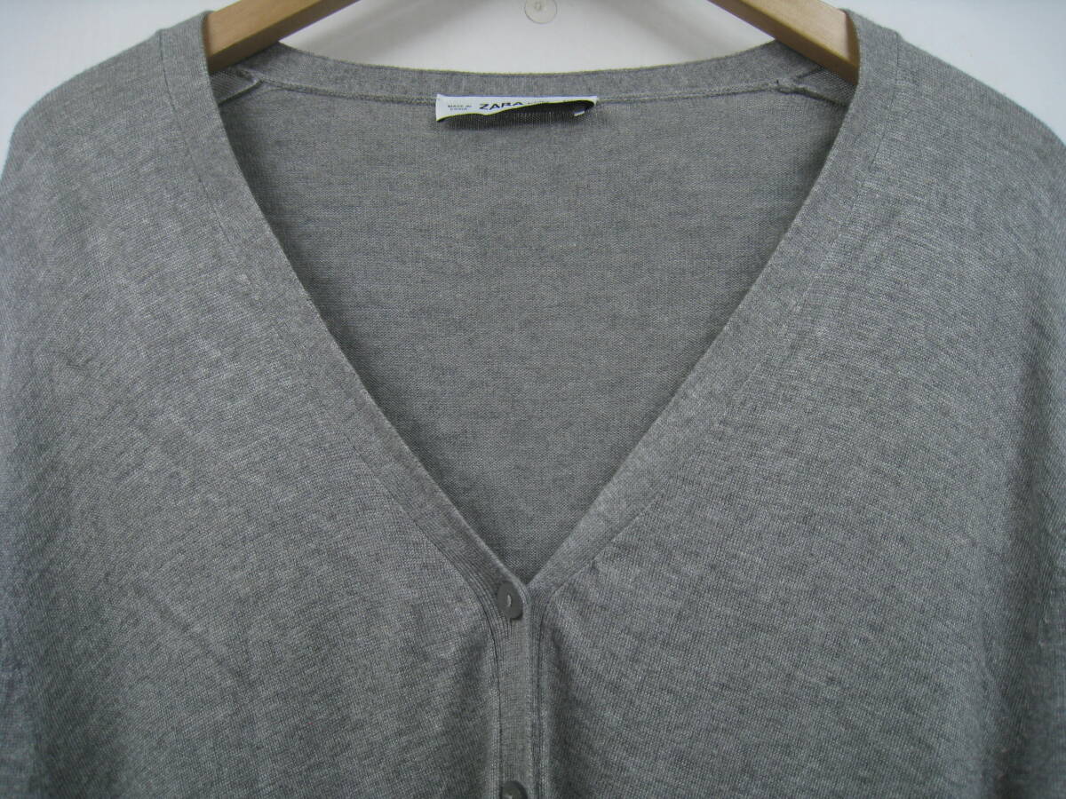 ZARA KNIT Zara вязаный ...do King 2 toV шея кардиган s tray p серый размер L