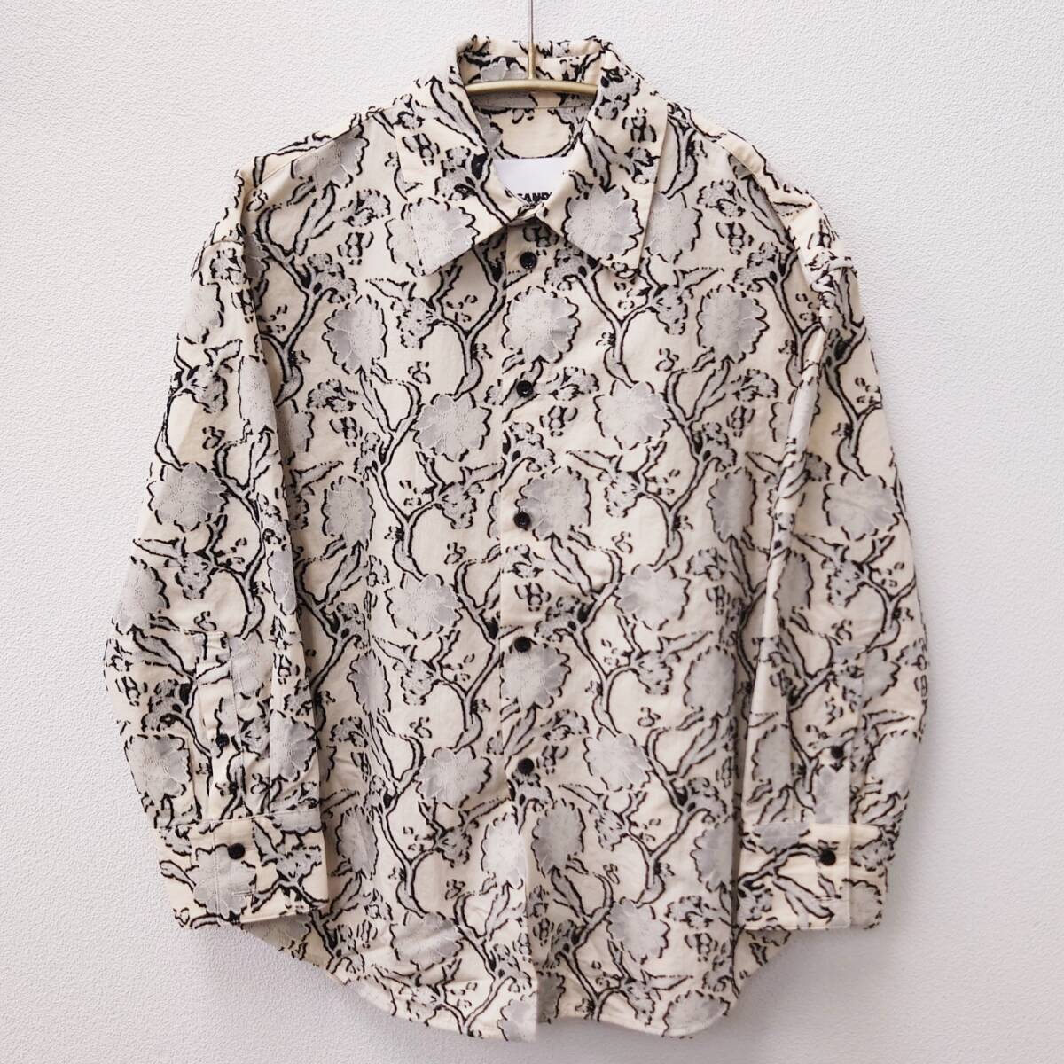 美品 JIL SANDER シャツ Mサイズ サイズ34 長袖 花柄 メンズ 美品 JIL SANDER シャツ Mサイズ サイズ34 長袖 花柄 メンズ