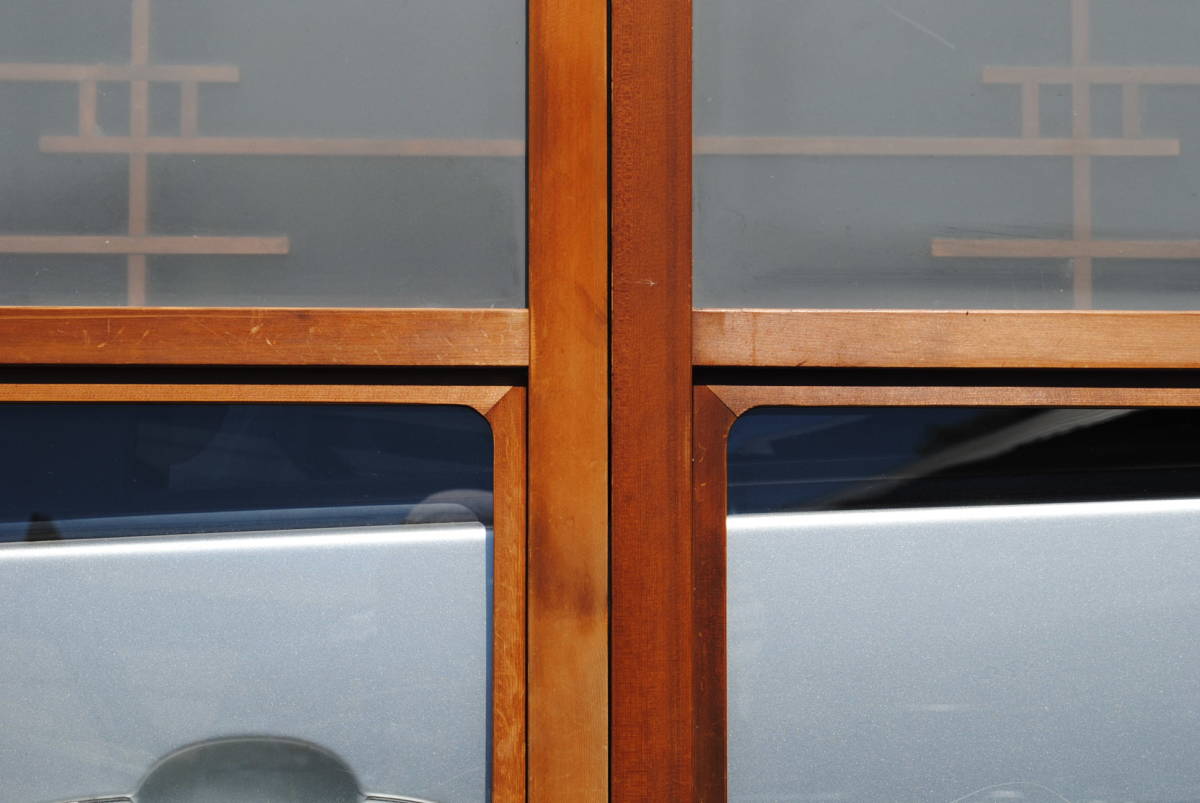  вместе 5 Showa Retro уровень другой полки форма комплект . умение прозрачный & половина потертость стекло обивка из дерева . дверь 1750x930x30 мм 