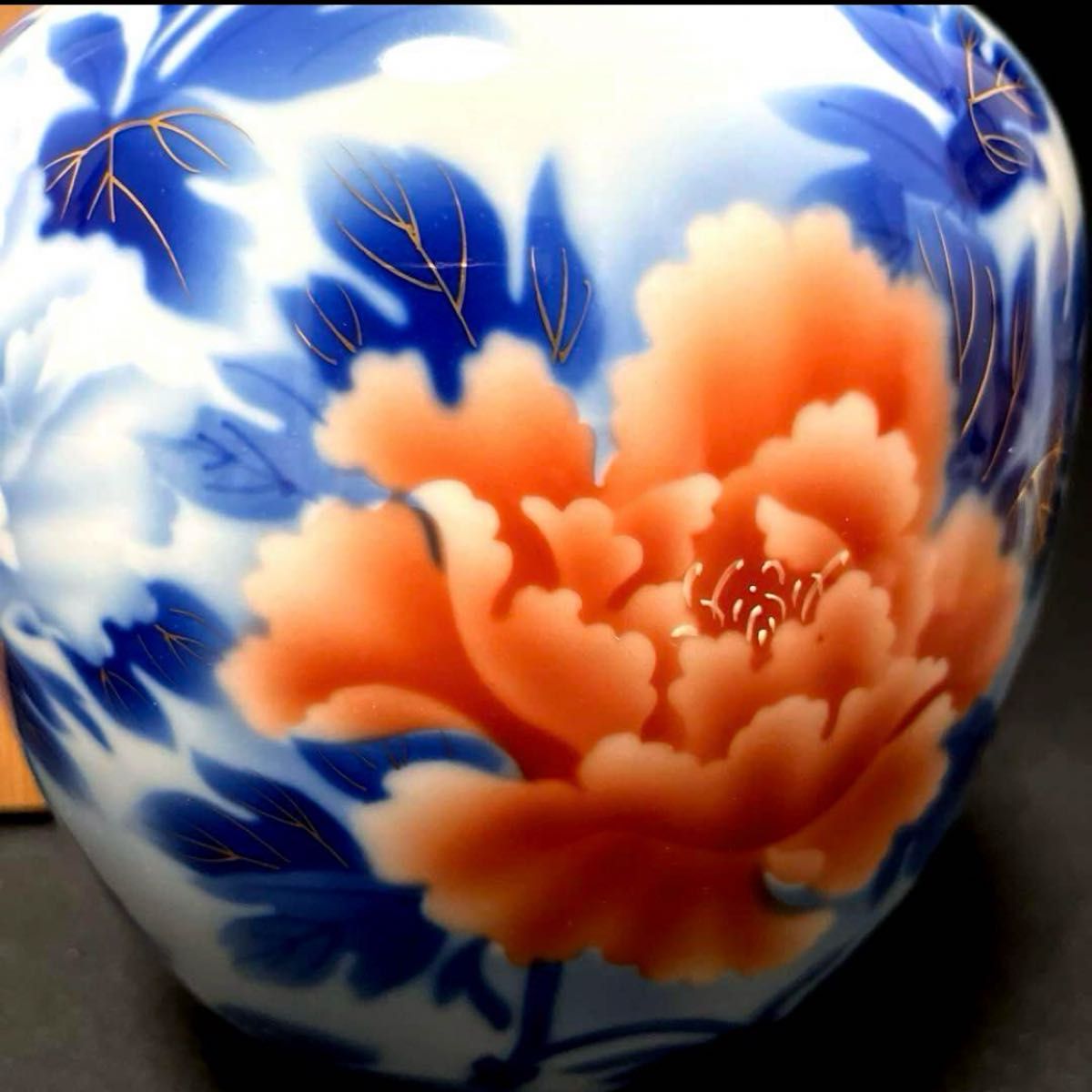 深川製磁 宮内庁御用達 紅白牡丹 花瓶 有田焼 花器 フラワー 深川製磁 宮内庁御用達 紅白牡丹 花瓶 有田焼 花器 フラワー