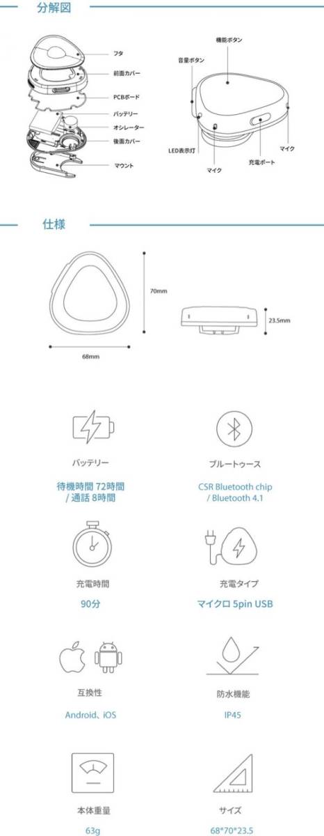 【新品】TAhead(アヘッド) Bluetoothワイヤレススポーツイヤホン 黒_画像5