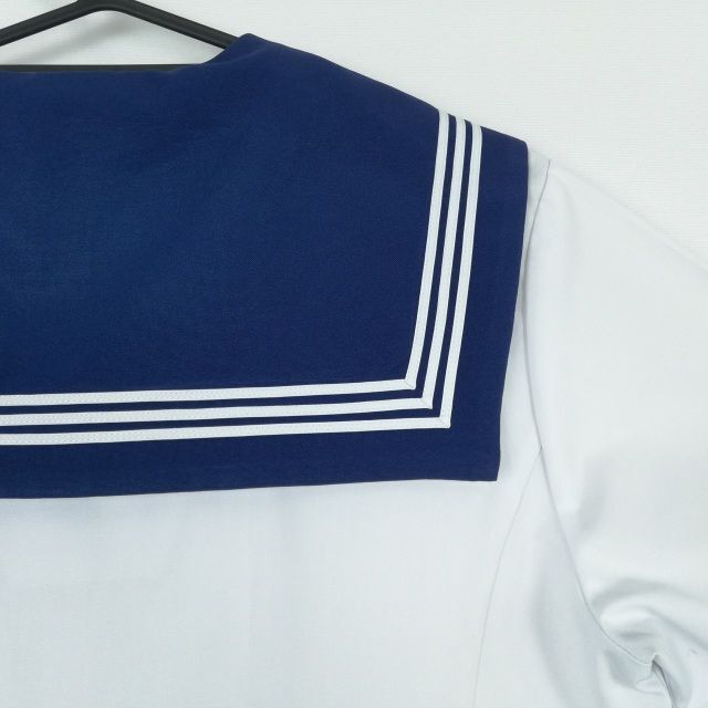 1 jpy sailor suit skirt scarf top and bottom 3 point set Michel Klein summer thing white 3ps.@ line woman school uniform Ooita large higashi middle . white uniform used rank C EY1915