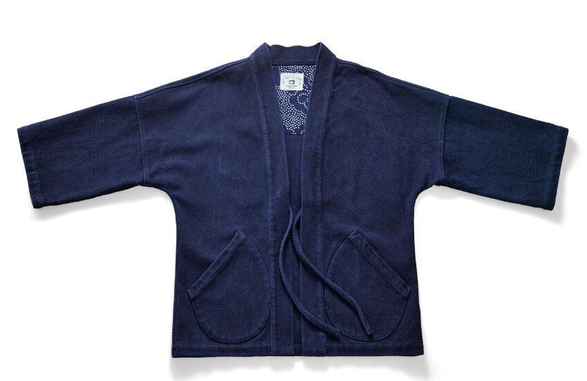 天然藍(lán) インディゴ カバーオール 刺し子 13oz 半纏 褞袍 剣道著 ワークジャケット ハンドメイド 藍(lán)染