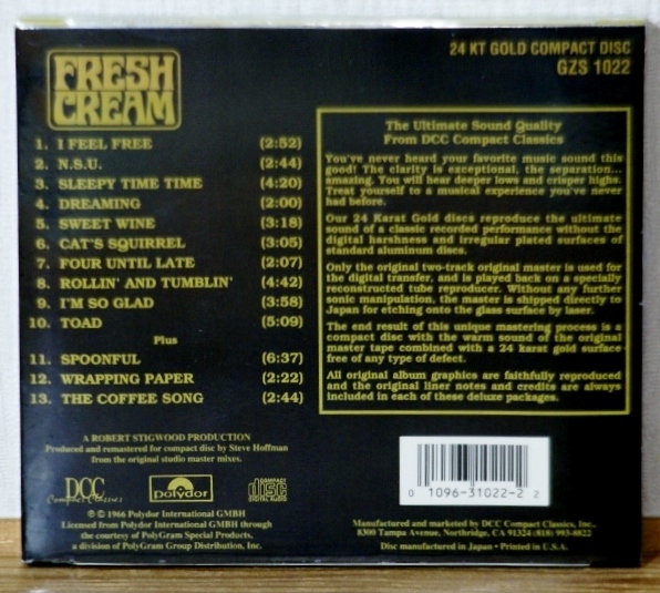  редкий! нераспечатанный DCC! крем /FRESH CREAM+3 искривление * высококачественный звук Gold CD*24KT GOLD CD* Eric * Club тонн 