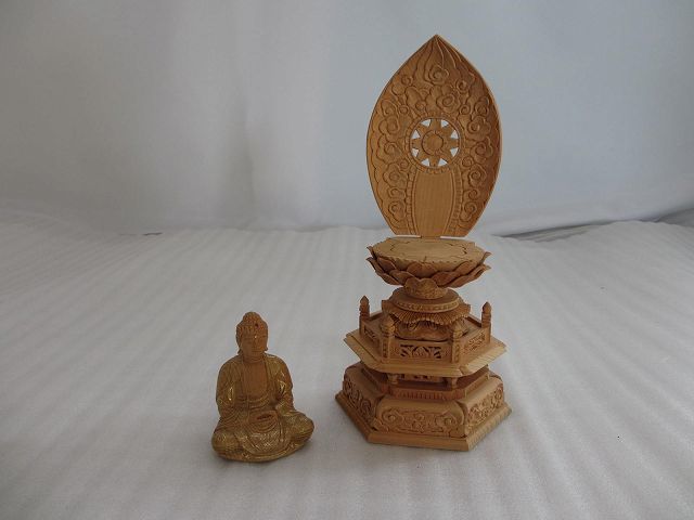  wooden Buddhist image seat .... total height approximately 23.5 centimeter new goods * unused u551