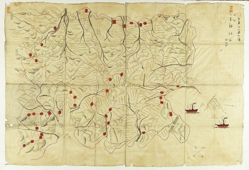 超特価激安 鹿児島湾絵図 (仮題) 愛知県 大村氏書之 和書