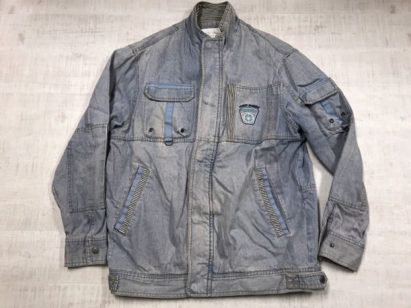 HIKEY HOMME COLLECTIONS ヒッキーオム オールド トラッド ミリタリー ブルゾン デニム ボンバー ジャケット メンズ 48 青