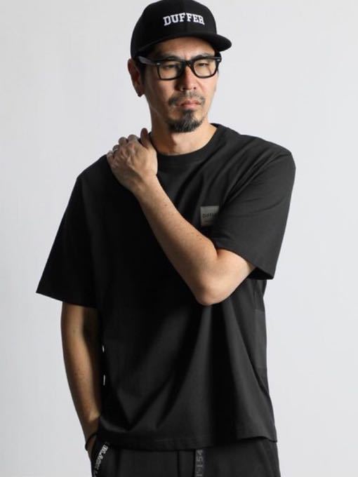 The DUFFER of St.GEORGE 〔BLACK LABEL〕BACK BORDER TEE：吸湿速乾 バックボーダー シンプル ワンポイントTシャツ　M