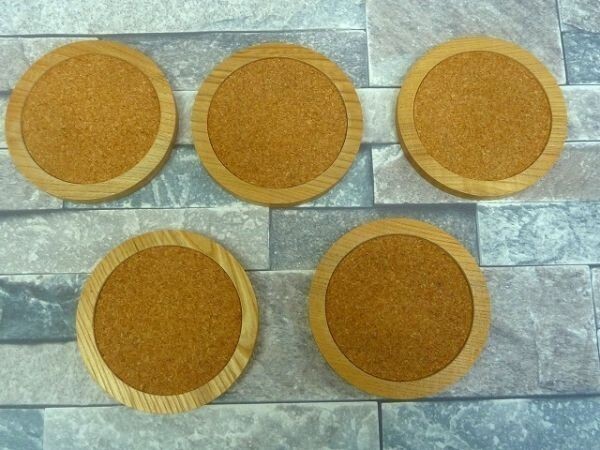 S307★【コースター 円形 /5枚セット 】　工蕓品 木工 木制 タンブラー コップ敷き グラス?マット コップ受け