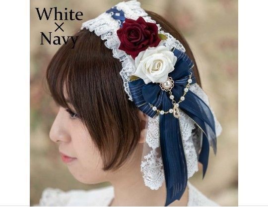 ボディライン BODYLINE 薔薇レースリボン十字架ヘッドドレス ボディライン BODYLINE 薔薇レースリボン十字架ヘッドドレス