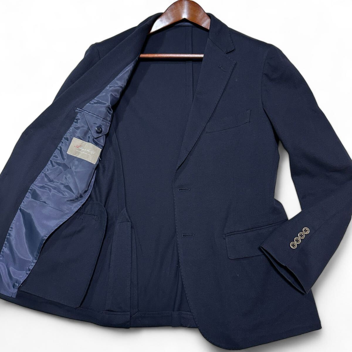  beautiful goods / L size UNITED ARROWS United Arrows Anne navy blue jacket tailored summer jacket stretch material spring summer navy 
