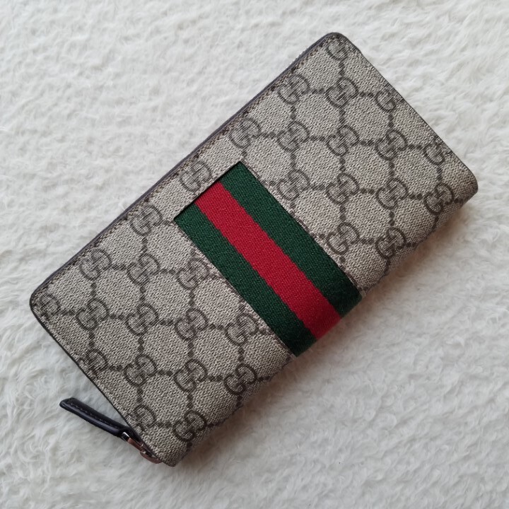 新品 GUCCI グッチ NEW WEB GGスプリーム ラウンドファスナー 長 新品 GUCCI グッチ NEW WEB GGスプリーム ラウンドファスナー 長