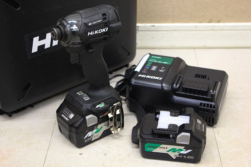 HiKOKI ハイコーキ マルチボルト コードレスインパクトドライバ WH36DC 2XPS BSL36A18 バッテリー2個 充電器付き ストロングブラック