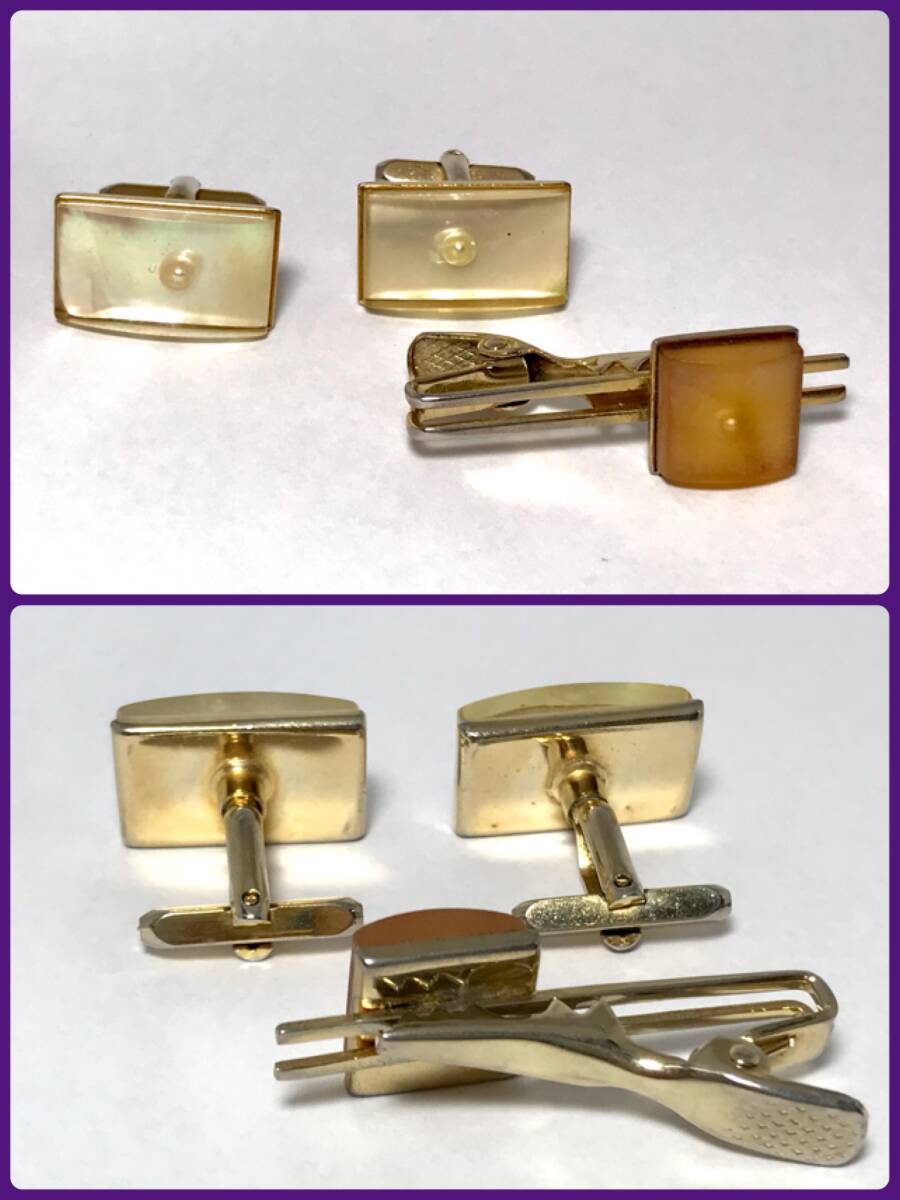 [ that time thing | set sale ]1970~80 period cuffs pin * necktie clip 4 kind +α set Showa Retro antique Vintage used 